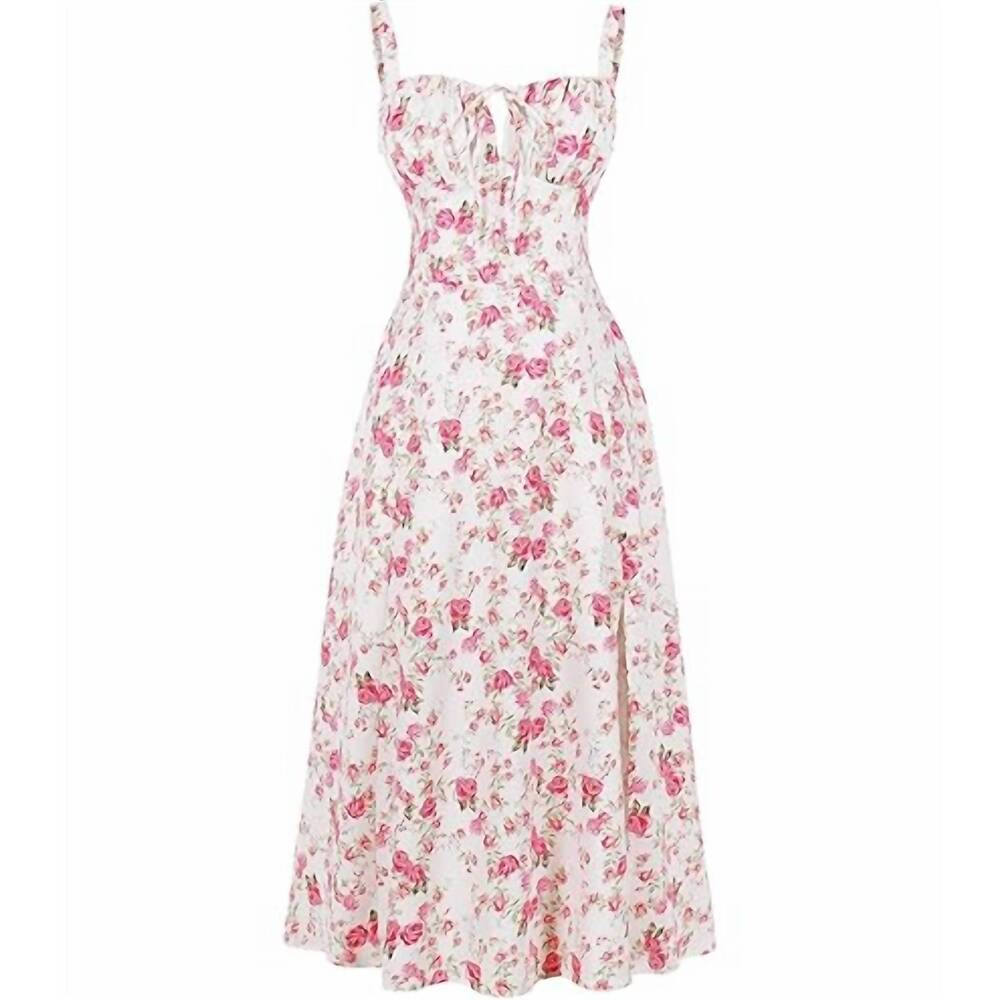 NEW ROSIE POSIE women's roses in bloom midi dress in pink